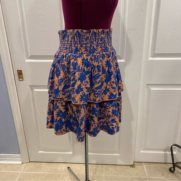 NWT Universal Thread Tiered Skirt Women's Blue Floral Short Ruffle XXL - Picture 4 of 9
